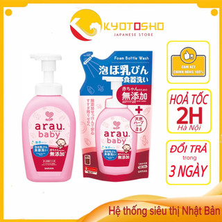 Nước rửa bình sữa Arau Baby của Nhật dạng chai và túi