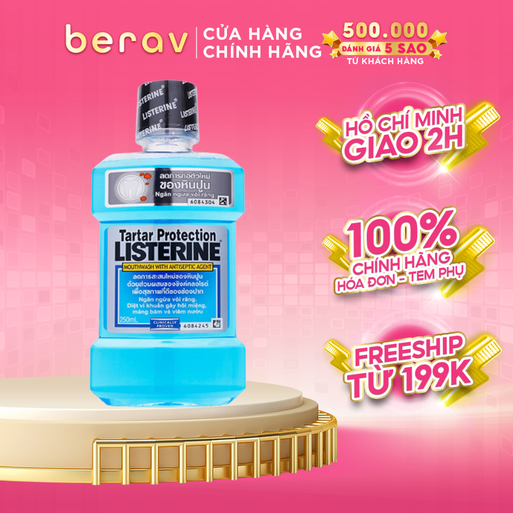 Nước súc miệng ngăn ngừa mảng bám Listerine Tartar Protection 250ml