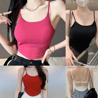 Áo dây croptop cúp mút khoét sau lưng móc khoen kiểu croptop 2634