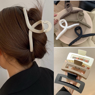 Kẹp tóc càng cua siêu to nhựa Acrylic 13cm màu trà sữa Loli