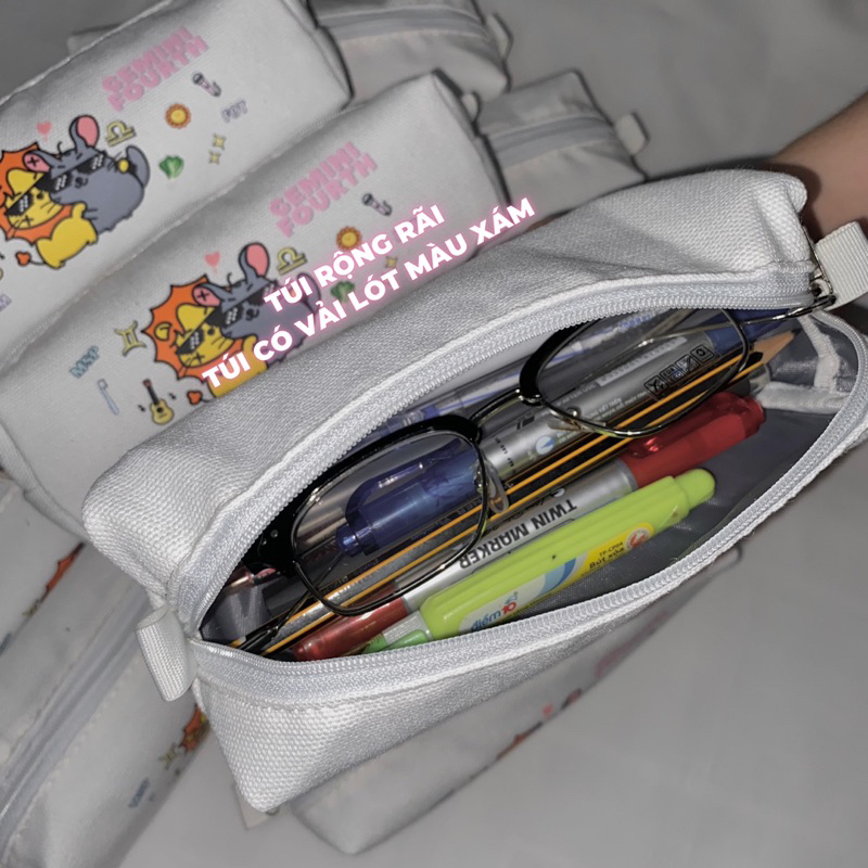 BÓP VIẾT, TÚI ĐỰNG BÚT IN HÌNH LION CHINZHILLA SIU DUỄ THƯN | SHY STORE