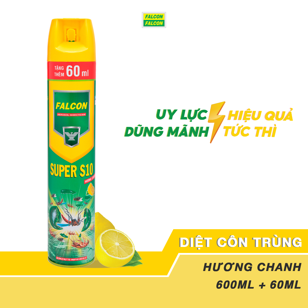 Bình xịt côn trùng FALCON VÀNG hương chanh