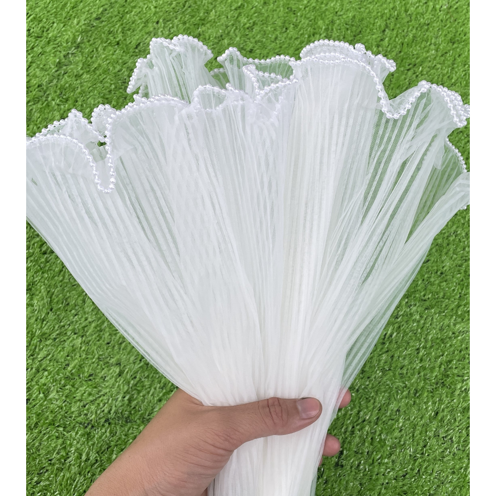 Voan ngọc gói hoa, trang trí hoa, trang trí bó hoa