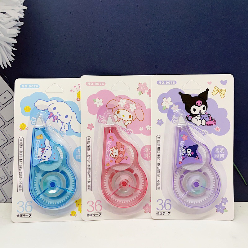 Bút xoá kéo dài 36m hoạt hình Sanrio Kuromi Melody Cinnamoroll dễ thương