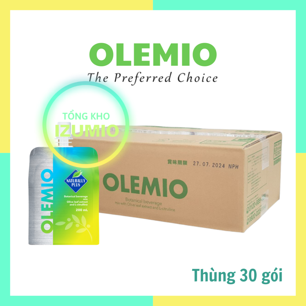 THÙNG 30 GÓI OLEMIO - NƯỚC HYDRO DINH DƯỠNG THỂ THAO NHẬT BẢN