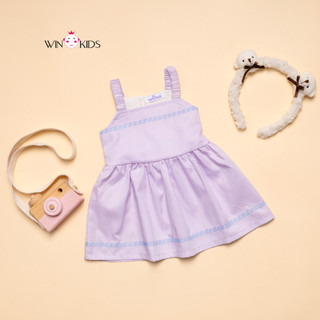 [XẢ KHO] Đầm bé gái sơ sinh 2 dây màu tím Thời trang trẻ em WINKIDS chuyên quần áo bé