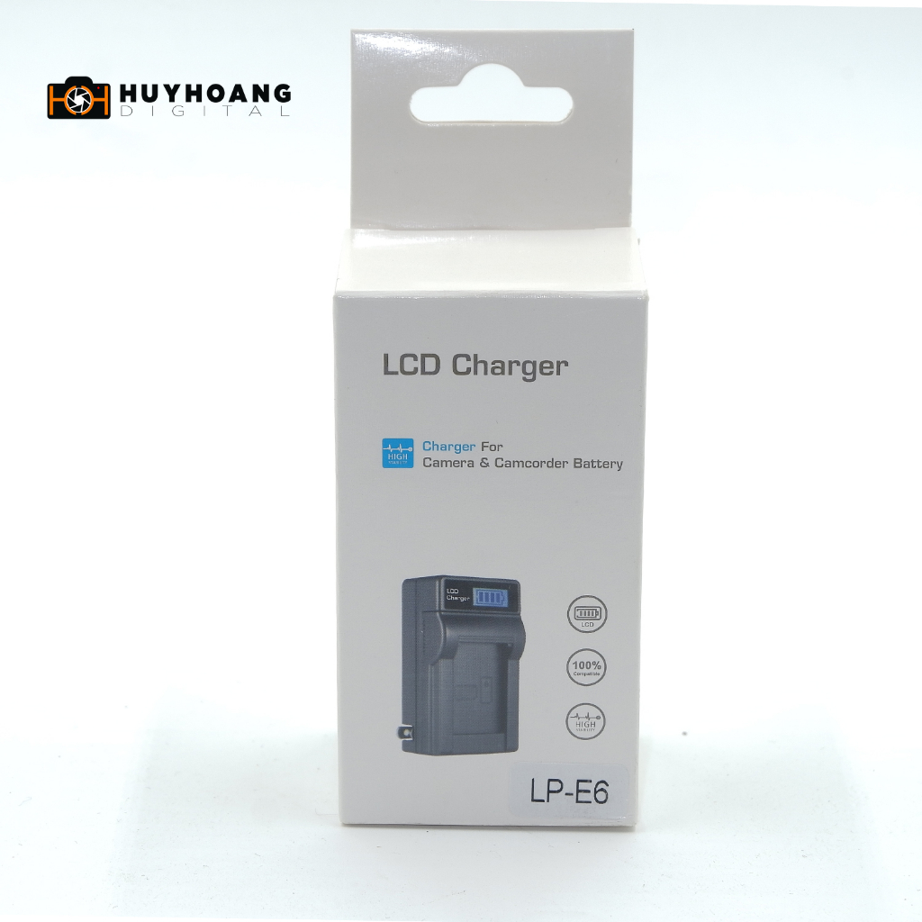 Sạc pin máy ảnh Canon LP-E6 - LCD hiển thị pin