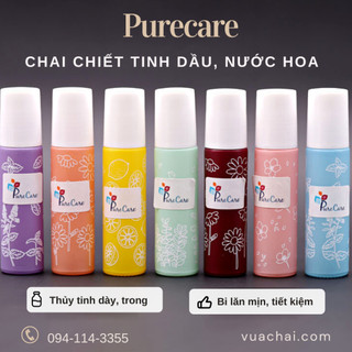 Chai thủy tinh đầu bi lăn 10ml cao cấp hoa văn, bi thép không gỉ, nắp nhựa chiết nước hoa tinh dầu