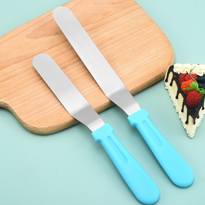 Dao chà láng trang trí bánh kem cán thẳng/gấp không gỉ 32cm