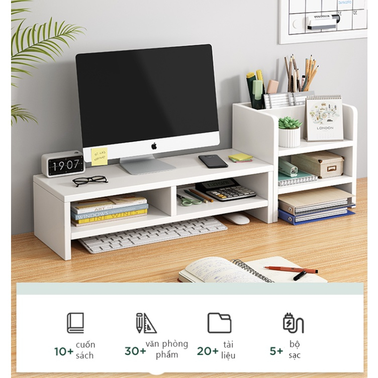 Kệ Đỡ Màn Máy Tính , Kệ Sách Để Bàn AN DECOR Trang Trí Nhà Giúp Phòng Làm Việc Gọn Gàng