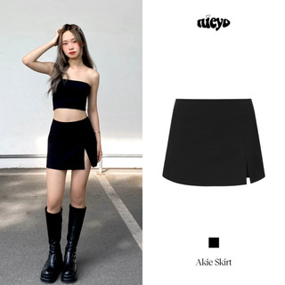 Chân váy chữ A xẻ tà bên vải Kate cotton có lót trong Akie Skirt NIEYO MADE