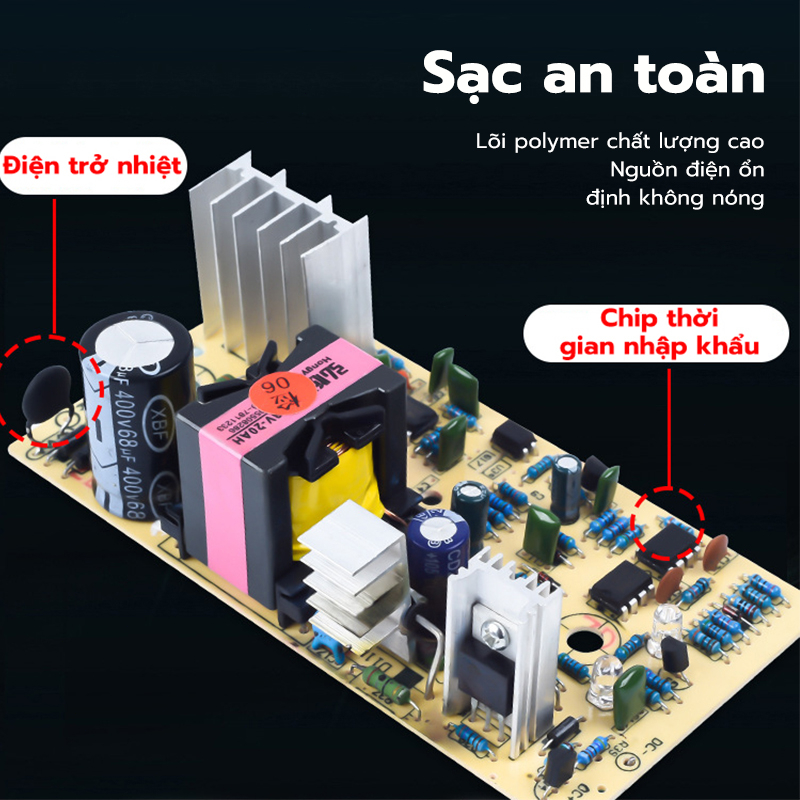 Sạc xe điện 60v20ah 48V 12Ah Tự Ngắt Chống Phồng Bình -7 Đèn Báo Thông Minh