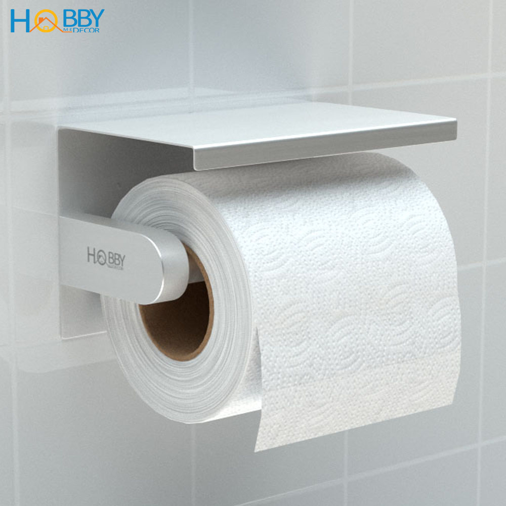 Kệ đựng cuộn giấy vệ sinh toilet có mái che nước dán tường Hobby Home Decor G3