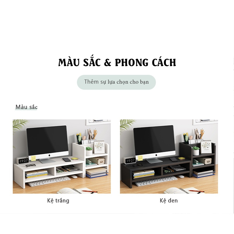 Kệ Đỡ Màn Máy Tính , Kệ Sách Để Bàn AN DECOR Trang Trí Nhà Giúp Phòng Làm Việc Gọn Gàng