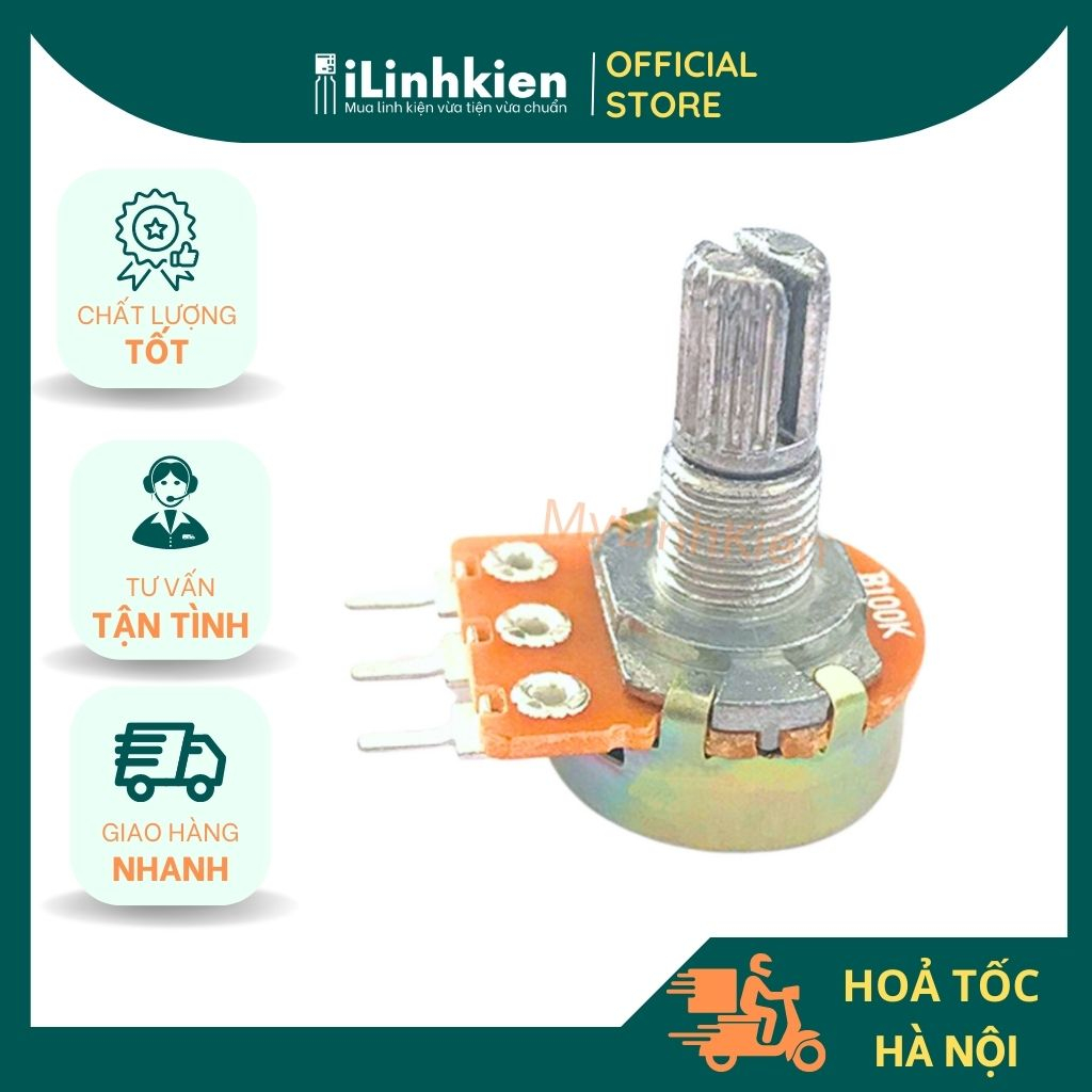 Chiết áp đơn 1K 2K 5K 10K 20K 50K 100K 250K 500K 1M WH148 15mm chất lượng cao.