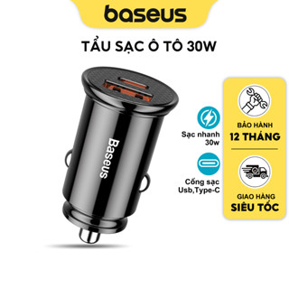 Tẩu Sạc Mini Xe Hơi Ô Tô Baseus Công Suất 30W 1 Cổng USB 1 Cổng PD Tích Hợp QC 3.0, QC 4.0, PD 3.0