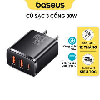 Củ sạc nhanh 30W 3 cổng Baseus Compact Quick Charger 30W Sạc nhanh, Nhỏ gọn