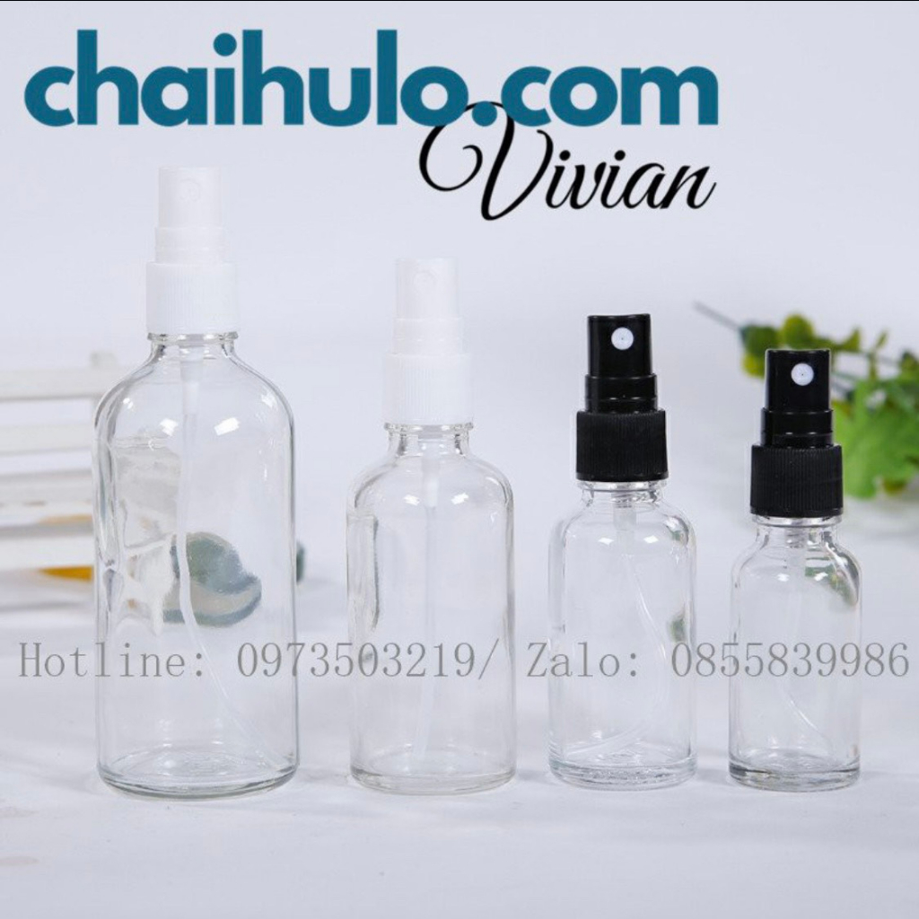 Chai xịt phun sương thủy tinh các màu hàng đẹp có sẵn, đủ loại dung tích