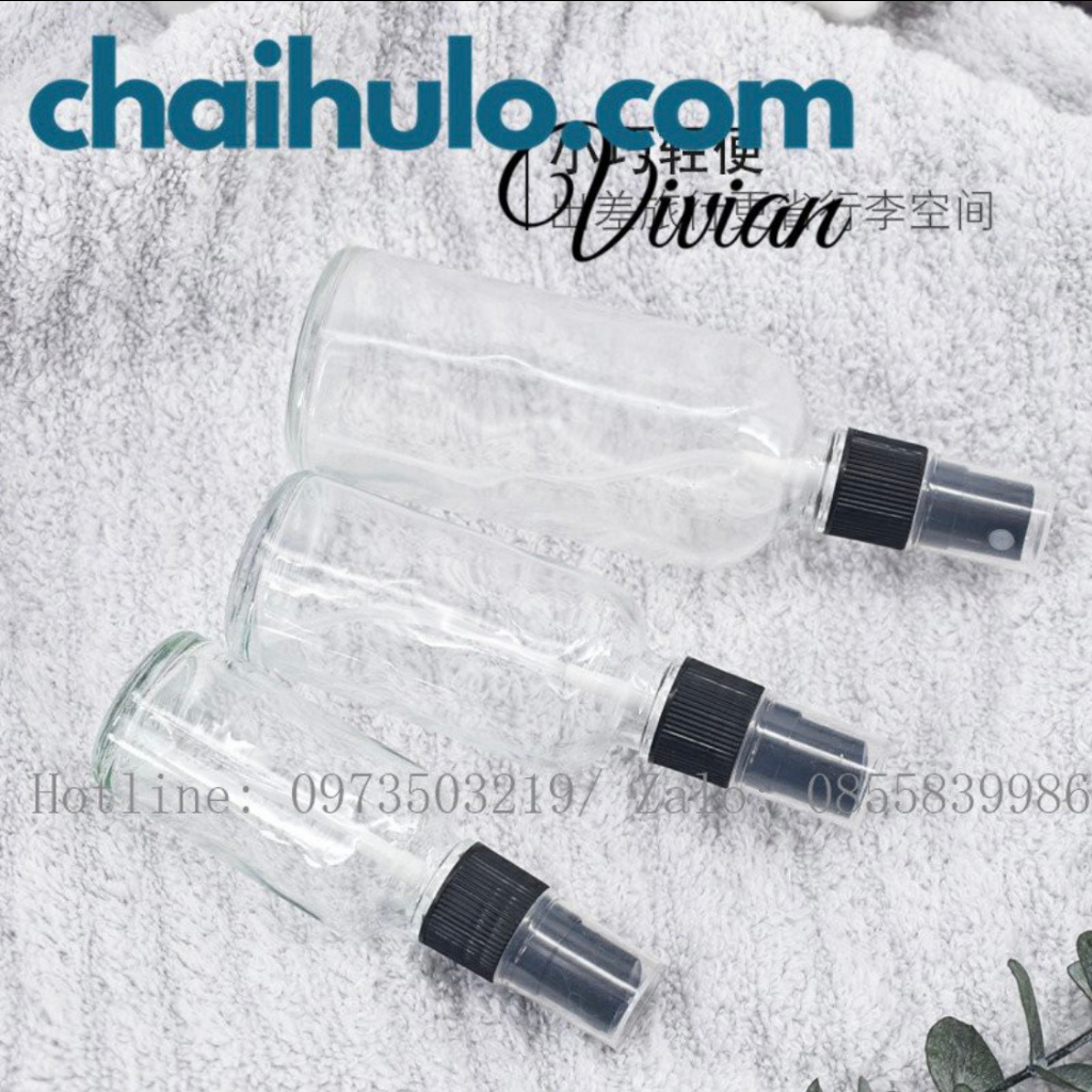 Chai xịt phun sương thủy tinh các màu hàng đẹp có sẵn, đủ loại dung tích