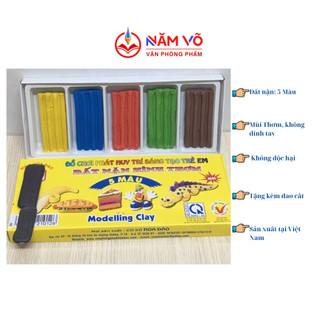 Đất sét nặn/ đất nặn hình thơm hada / hoa đào hộp 5 màu