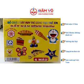Đất sét nặn/ đất nặn hình thơm hada / hoa đào hộp 6 màu