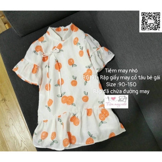 RG191_Rập giấy may đầm cổ tàu bé gái