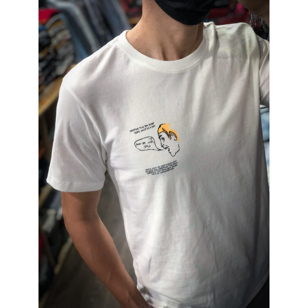 Áo thun in hình cổ tròn tay ngắn chất liệu thun cotton thoáng mát có size từ 50kg-85kg