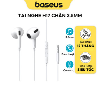  Tai Nghe Có Dây 3.5mm Baseus H17 Có Hỗ trợ Mic đàm thoại Dùng cho Samsung Oppo... 
