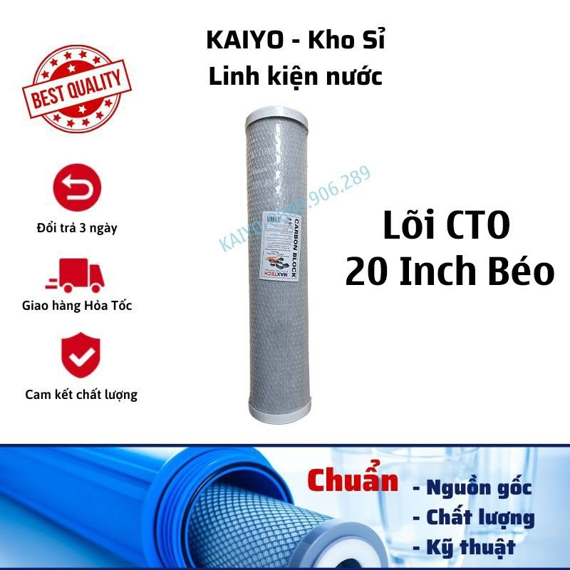 Lõi Lọc CTO 20 Inch Béo Dùng Cho Cốc Lọc 20 Inch Béo