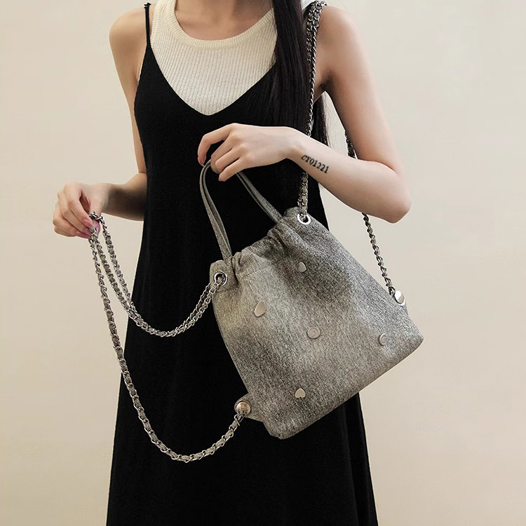 Balo nhỏ denim dây rút - LIVA