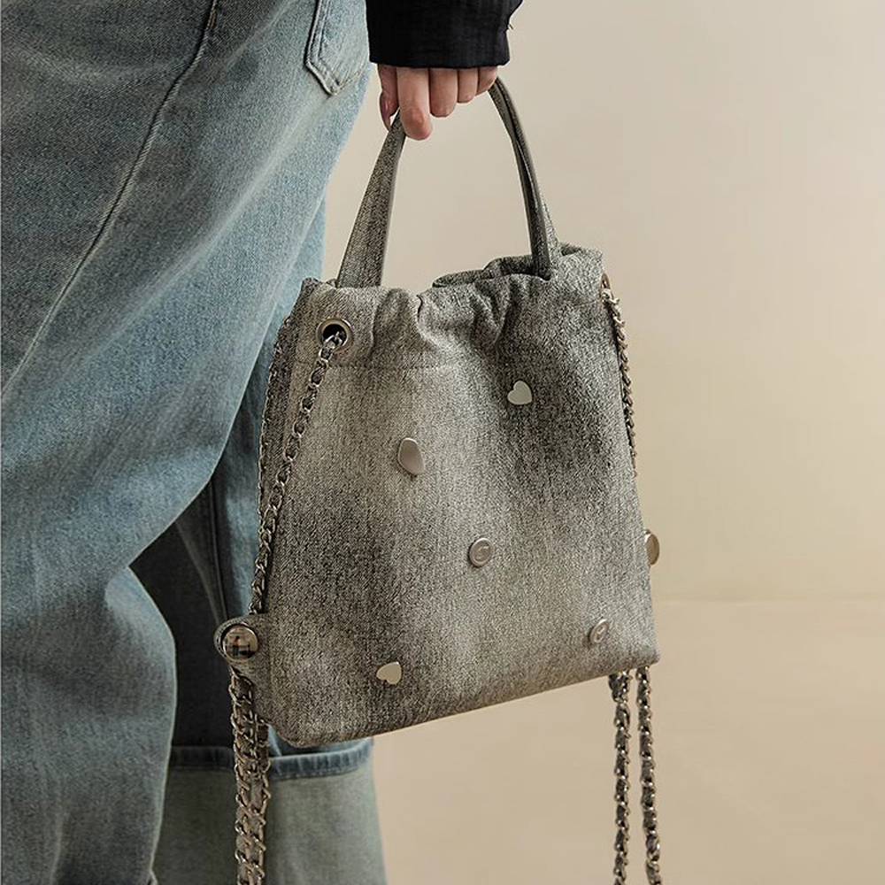 Balo nhỏ denim dây rút - LIVA