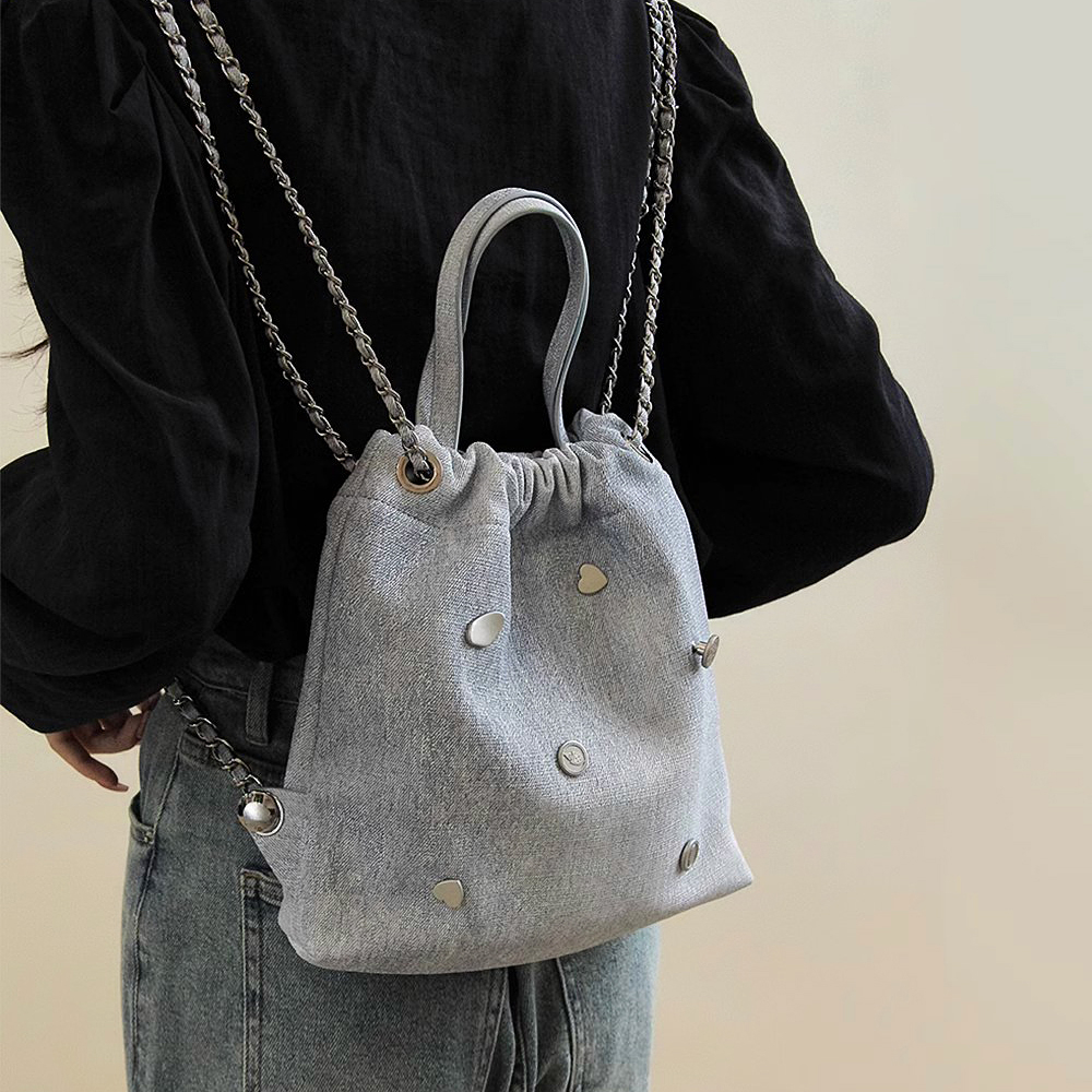Balo nhỏ denim dây rút - LIVA