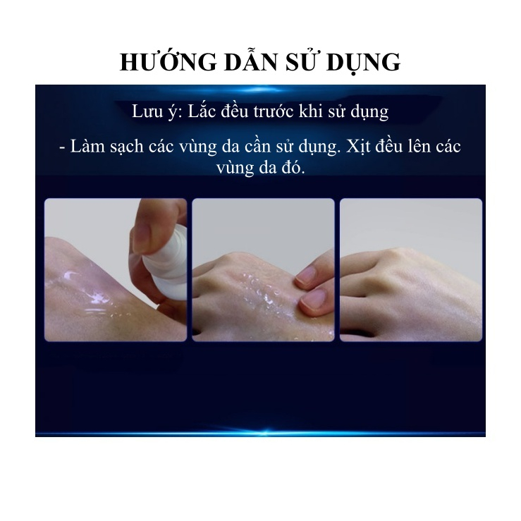 Xịt khử mùi mồ hôi toàn thân cho nam giới, ngăn mùi mồ hôi, khô thoáng body, mùi thơm, dạng xịt 80ml SPT11001