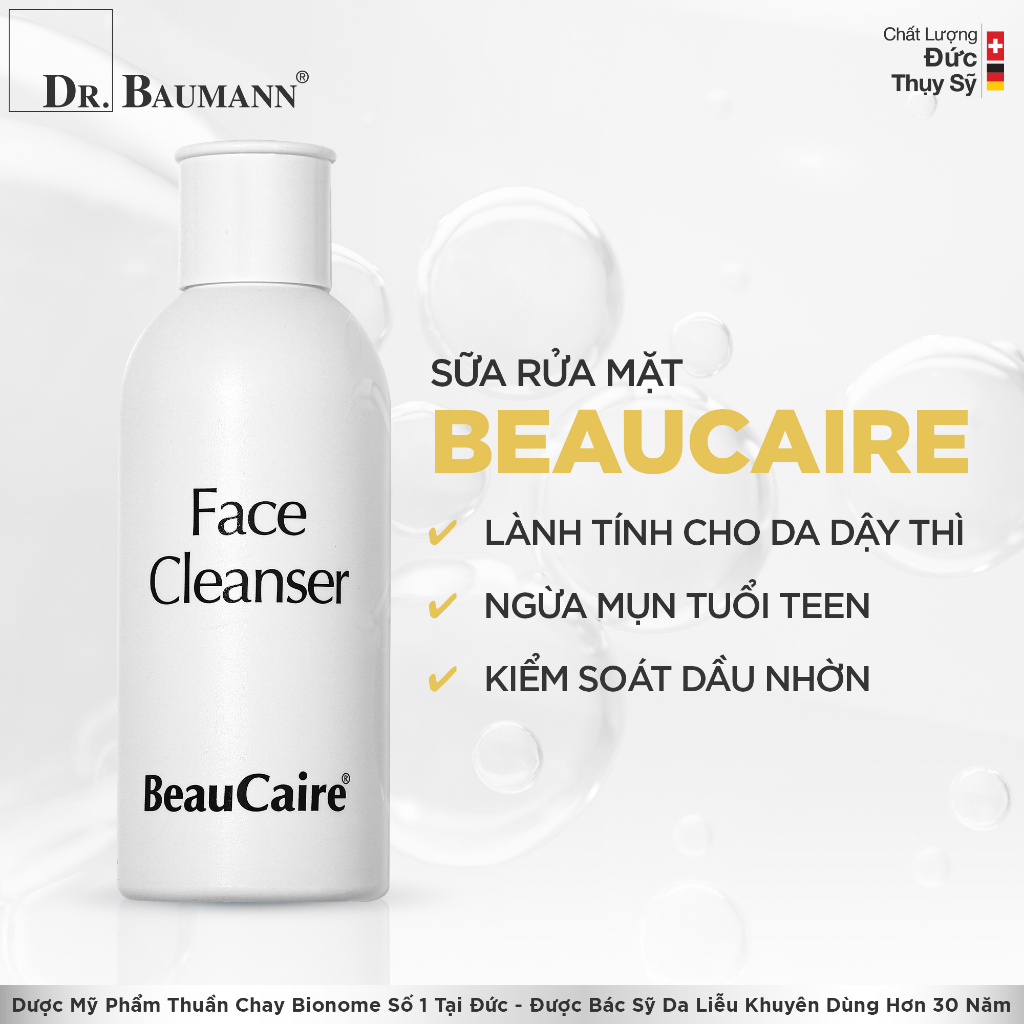 Gel rửa mặt Beaucaire làm sạch nhờn, ngừa mụn Face Cleanser - 250 ml