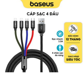 Cáp sạc Baseus Rapid Series 4 cổng (4 in 1) Baseus ,tích hợp 4 đầu kết nối, sạc nhanh 3.5A dài 120cm