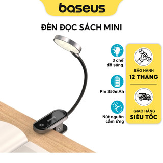  Đèn đọc sách mini pin sạc tiện dụng Baseus Comfort Reading Mini Clip Lamp  chân kẹp 3 mức sáng 350mAh 24h  