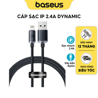 Cáp sạc nhanh Baseus crystal shine 2.4A dây bọc dù truyền dữ liệu cho iPX 8P 11 12 13 14...