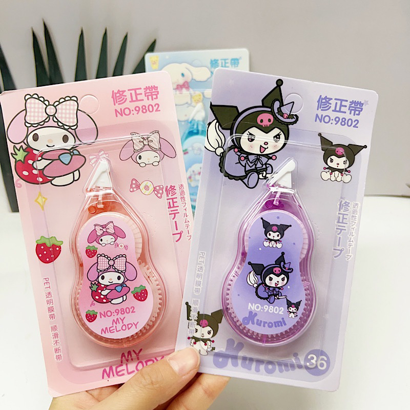 Bút xoá kéo dài 36m hoạt hình Sanrio Kuromi Melody Cinnamoroll dễ thương