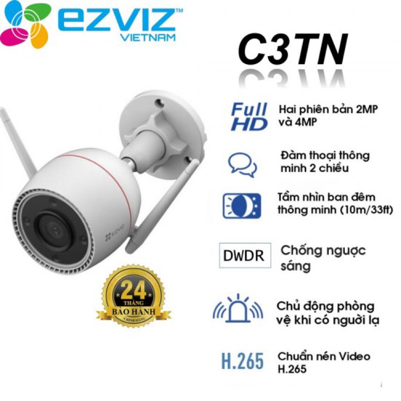 Camera EZVIZ C3TN 2MP ban đêm hồng ngoại - Hàng chính hãng