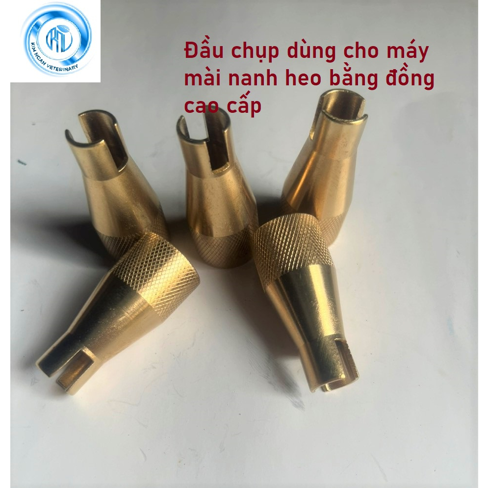 Đầu chụp bằng đồng cao cấp dùng máy mài nanh cho heo, đá mài nanh heo