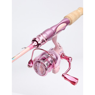 Combo câu Lure cần + máy màu hồng