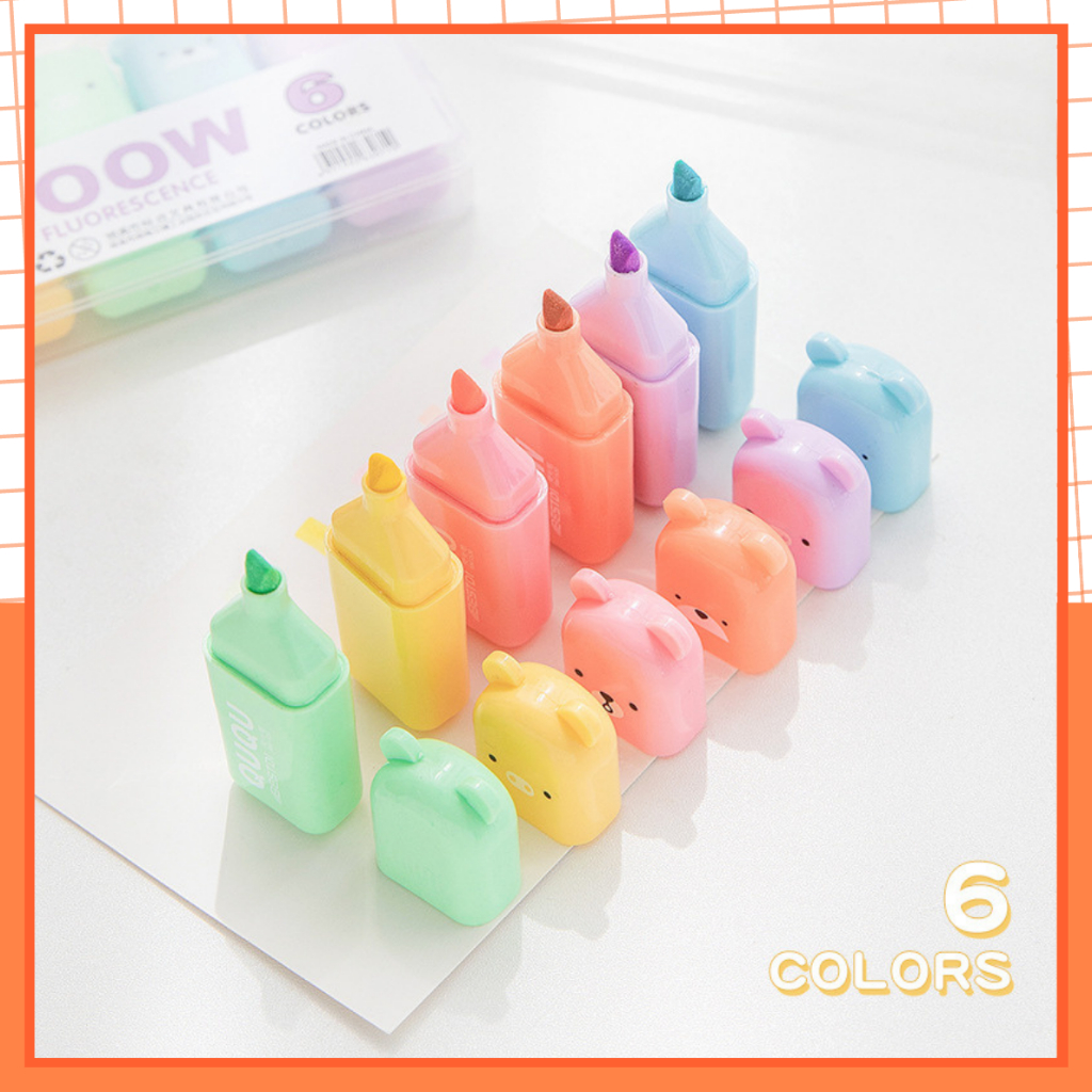 Set Bút Highlight Mini Màu Macaron, Bút Dạ Quang Dễ Thương