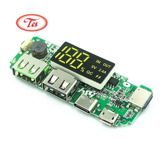 Mạch sạc 18650 2 cổng usb 5v 2.4a micro/type-c có đèn led - b005