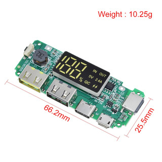 Mạch Sạc 18650 2 Cổng USB 5V 2.4A Micro/Type-C Có Đèn Led - B005