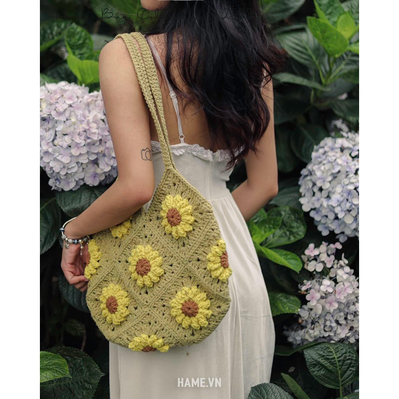 Túi đeo vai crochet - DAISY TOTE - hàng thủ công
