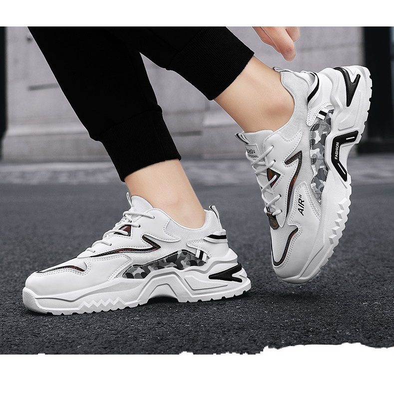 GiàyThể Thao 👟 Nam Sneaker dã ngoại dạo phố đế cao 5cm tăng chiều caok12