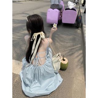 BLOOM - Đầm suông hở lưng đan dây nhiều màu mặc kèm áo khoác sơ mi ngọt ngào trẻ trung mùa hè