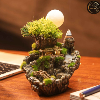- - Tiểu cảnh để bàn, tiểu cảnh mini, phong thủy, thác nước, non bộ, hương trầm, thư giãn