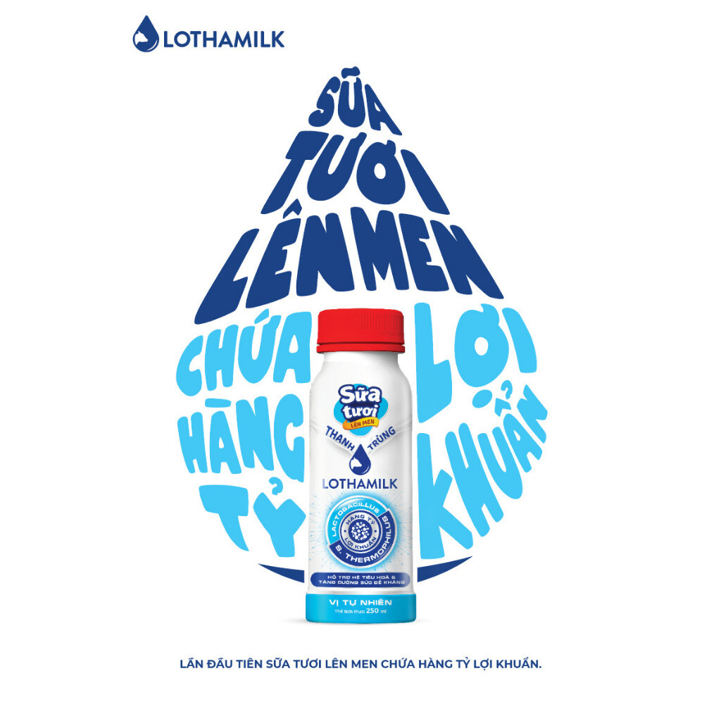 Sữa tươi lên men Lothamilk chai 250ml