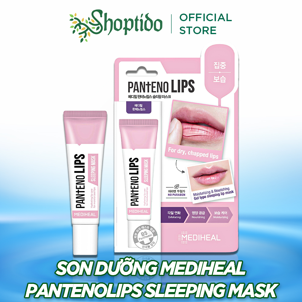 Mặt nạ ngủ môi Mediheal làm mềm và giữ ẩm cho môi Pantenolips Sleeping Mask NPP Shoptido